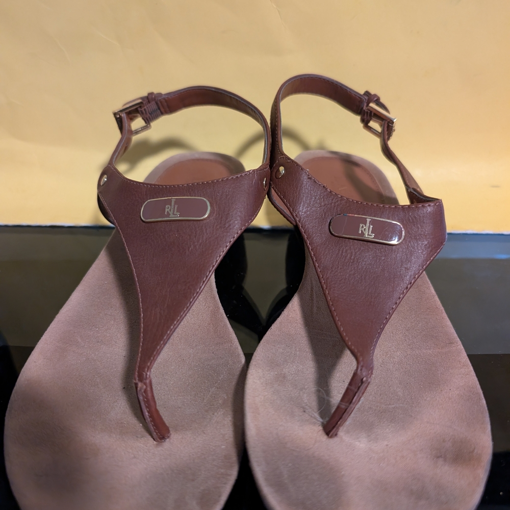 Women's BrownLauren Ralph Lauren Sandals Size 8 - Picture 3 of 9